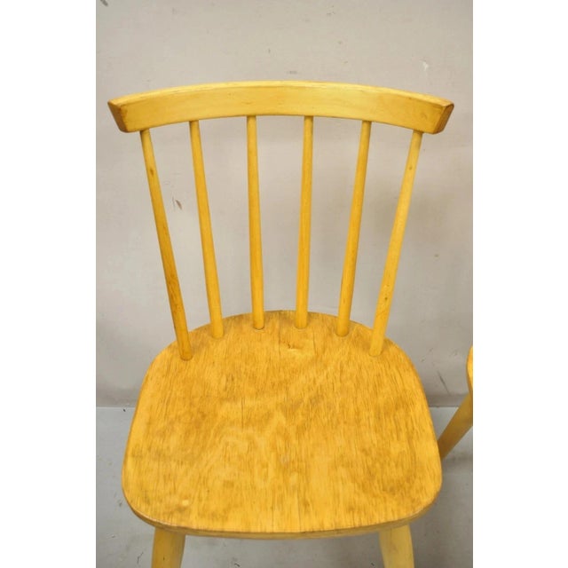 Vintage Mid Century Modern Spindle Back Birch Maple Side Chairs - A Pair For Sale - Image 9 of 11