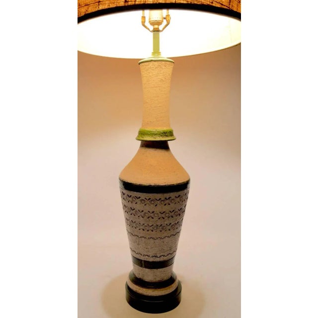 Sand Raymor Bistosi Sgraffito Pottery Lamp For Sale - Image 8 of 10