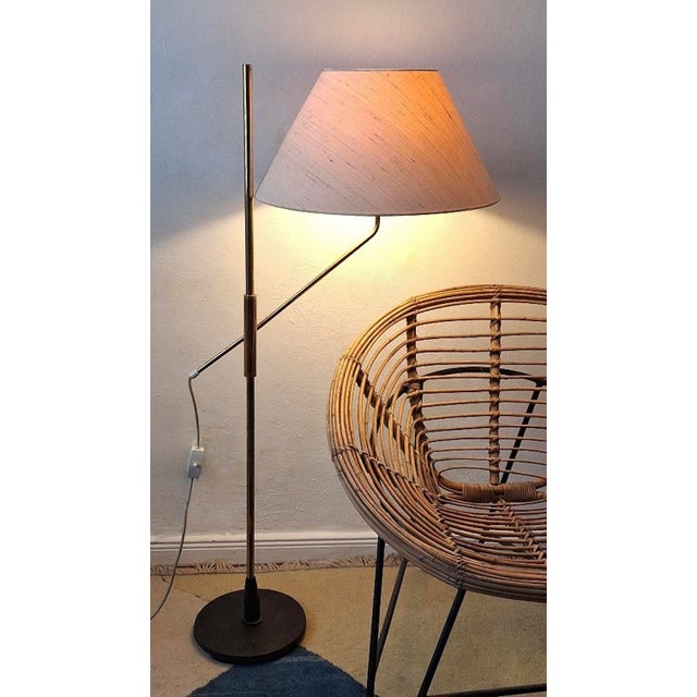 Mid-Century Adjustable Brass Floor Lamp, 1950s For Sale - Image 6 of 17