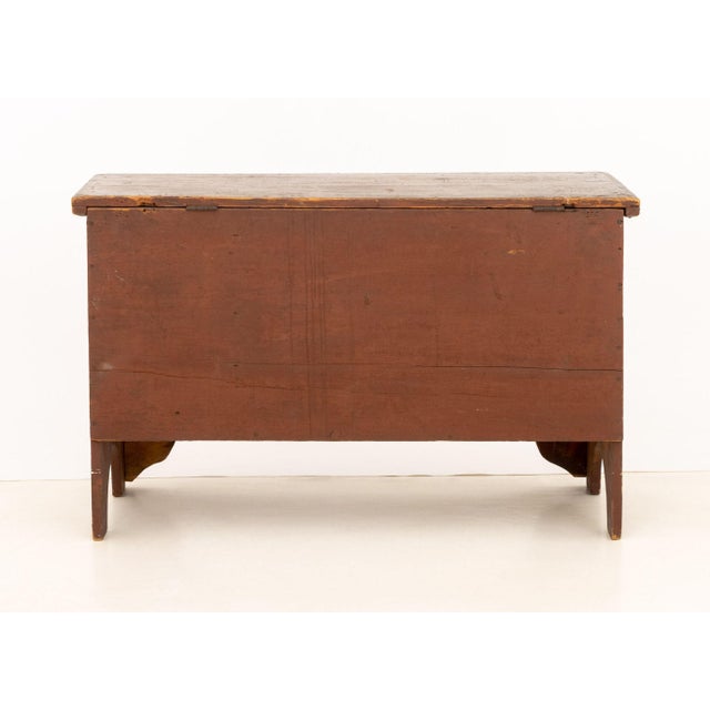 Wood American Red Painted Pine Blanket Chest For Sale - Image 7 of 7