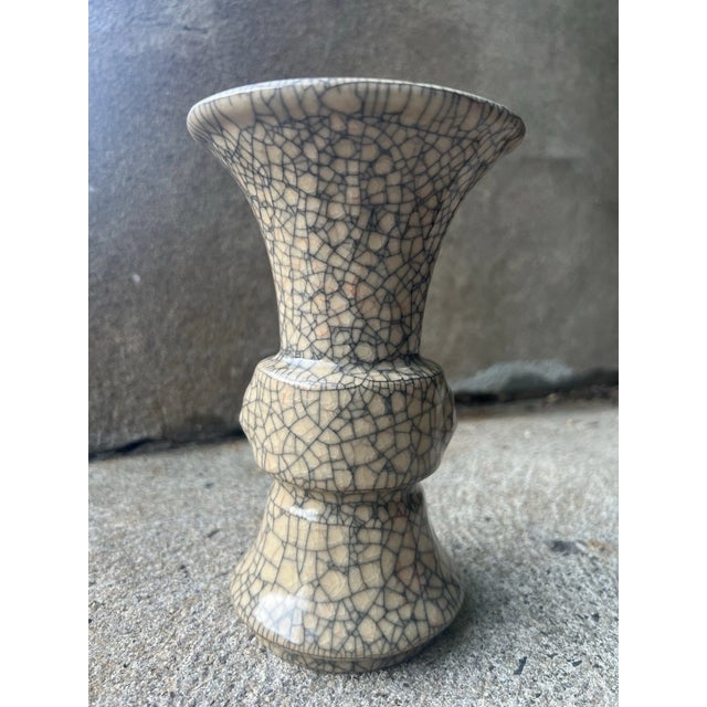 Early 20th Century Rare Antique Chinese Ge Ware Crackle Glaze Vase - C. T. Loo Collection Export 1921 For Sale - Image 5 of 14