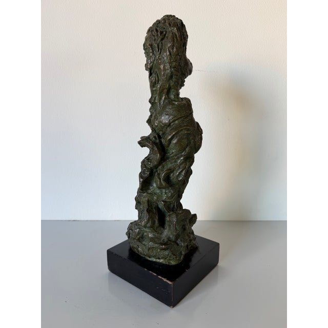 1950's George Koras Abstract Female Bronze Sculpture on Black Wood Base For Sale - Image 11 of 13