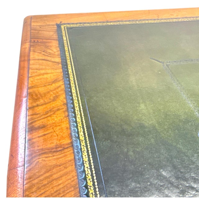 Brown 19th Century Figured Walnut Pedestal Desk, 1860s For Sale - Image 8 of 11