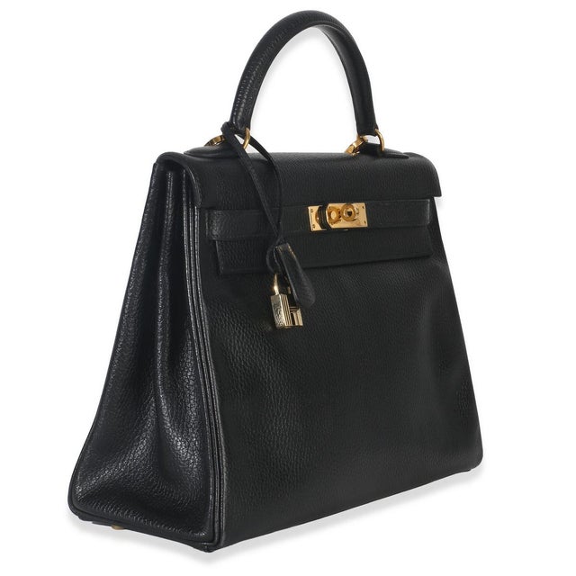 Contemporary Vintage Black Ardennes Kelly 32 GHW For Sale - Image 3 of 9