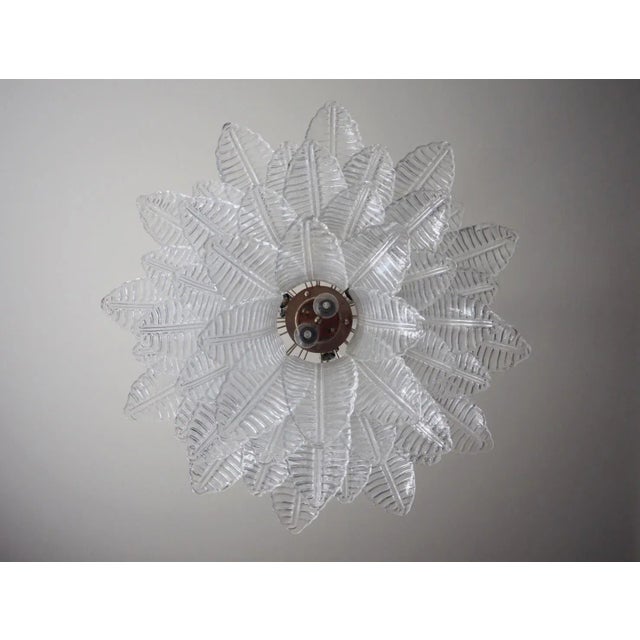 Murano Italian Murano Three-Tier 48 Transparent Felci Glass Chandelier For Sale - Image 4 of 11