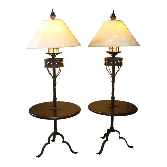 Pair of Vintage Spanish Style Zoro Iron Floor Lamps by Paul Ferrante For Sale