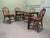 Brown Regency Style Faux Bamboo Dining Table and Chairs, 1950s, Set of 5 For Sale - Image 8 of 9