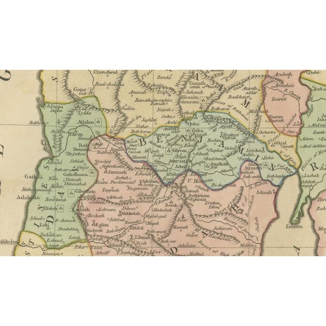 Paper Biblical Holy Land Map of Canaan from Joshua to the Babylonian Captivity, 1823 For Sale - Image 7 of 10
