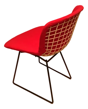 Side Chair with Red Hopsack Upholstery by Harry Bertoia for Knoll International, 1960s