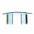 Rippled / scalloped brass pillars hold 3/4″ blue tinted vertical glass sheets to create a sturdy foundation for the...