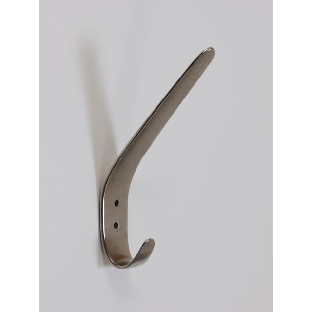 1950s Vintage Nickel-Plated Brass Wall Hook by Carl Auböck, Austria, 1950s For Sale - Image 5 of 15