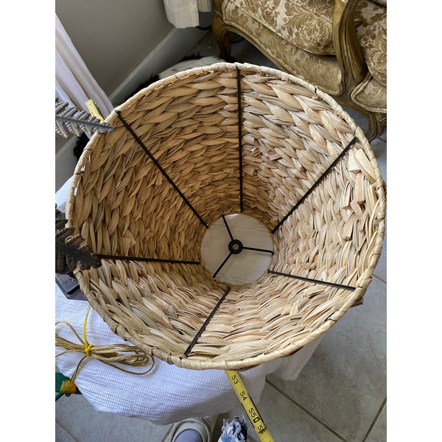 Vintage British Colonial Stacked Elephant Palm Tree Table Lamp For Sale In Naples, FL - Image 6 of 12