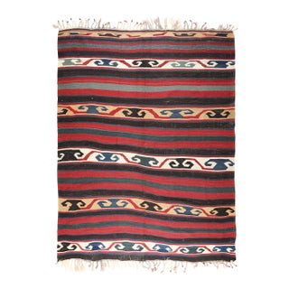 Antique Caucasian Handwoven Kazak Kilim Rug -5' 10'' X 7' 5'' For Sale