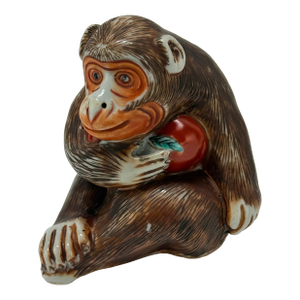 Antique Chinese Export Porcelain Monkey, Likely Qing Dynasty W/ Paperwork