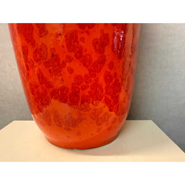 Ceramic Vintage 517-50 Orange Fat Lava Floor Vase from Scheurich, 1970s For Sale - Image 7 of 16