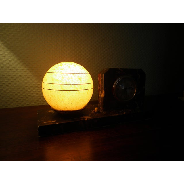 Table Lamp with Pendulum on Marble, 1940s For Sale - Image 4 of 14