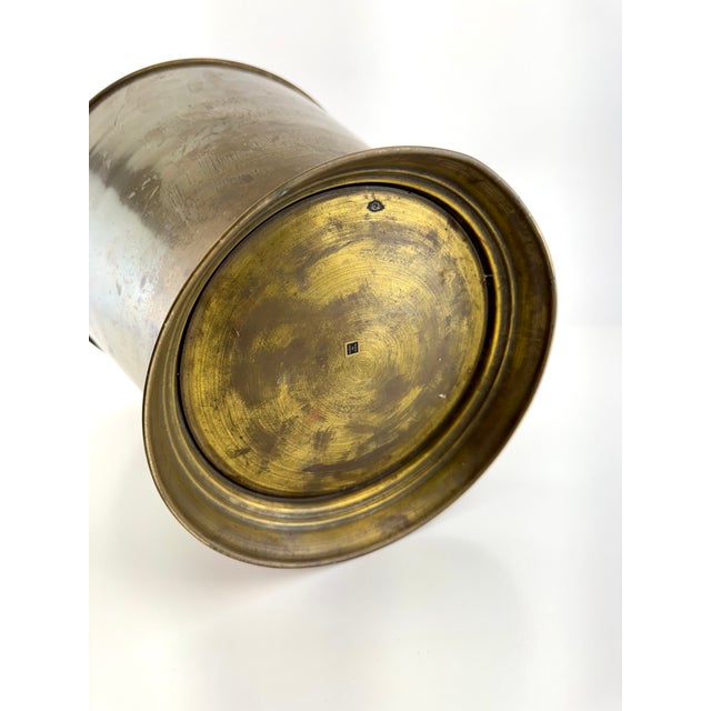 Brass Vintage Brass Cachepot With Swing Handle and Aged Patina For Sale - Image 8 of 8