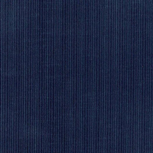 Schumacher Antique Strie Velvet Fabric in Midnight For Sale