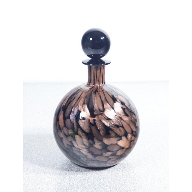 Brown Blown Glass Bottles by Carlo Moretti, Set of 2 For Sale - Image 8 of 18