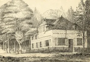 John Dugmore, Ledoyen Cafe in the Champs-Elysées, Early 19th Century, Ink Drawing