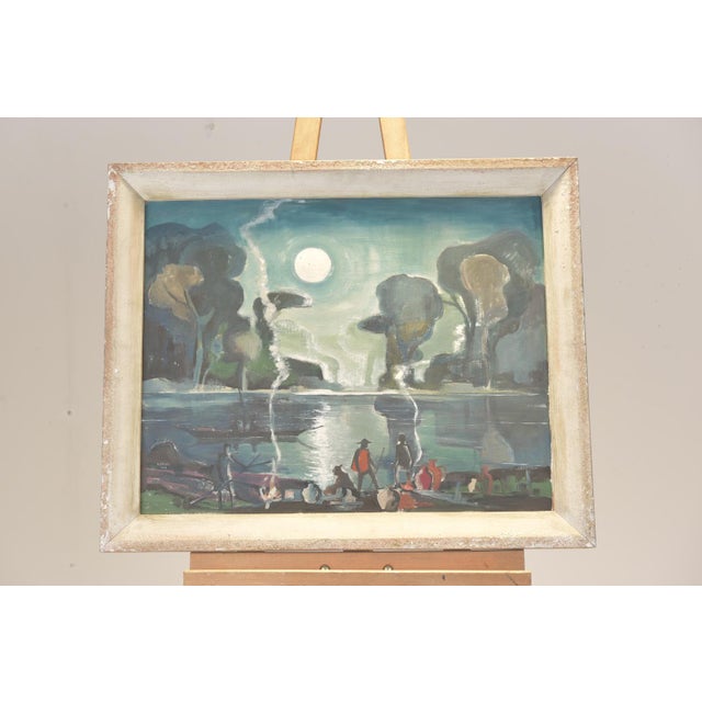 A wistful painting by the young Bruno Bernitz, painted in Berlin. Bernitz later became well-known and respected in East...