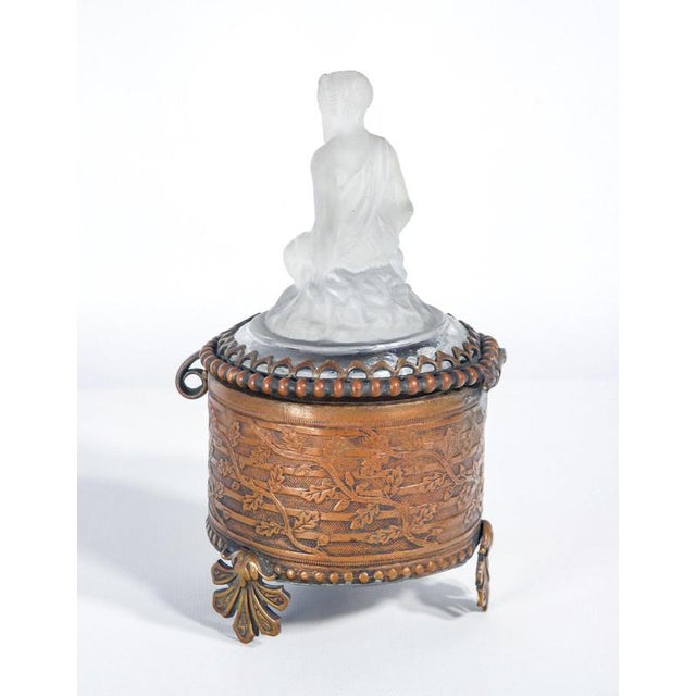Bronze Box with Glass Faun Sculpture For Sale - Image 14 of 18