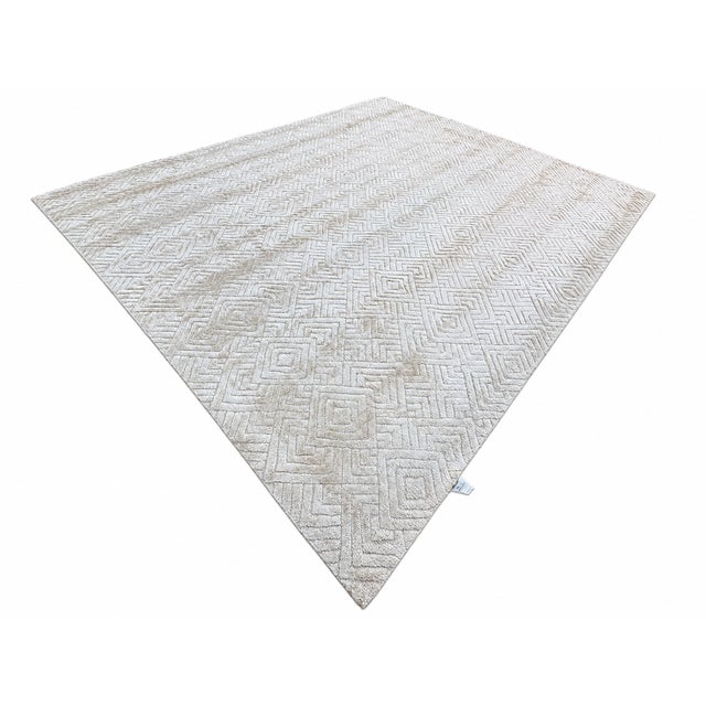Rh Talsari Silk & Wool Rug – 12' × 15' Wheat | Hand-Knotted Silk & Wool | 100 Tibetan Knots Per Square Inch | Made in Nepal For Sale In Columbus - Image 6 of 18
