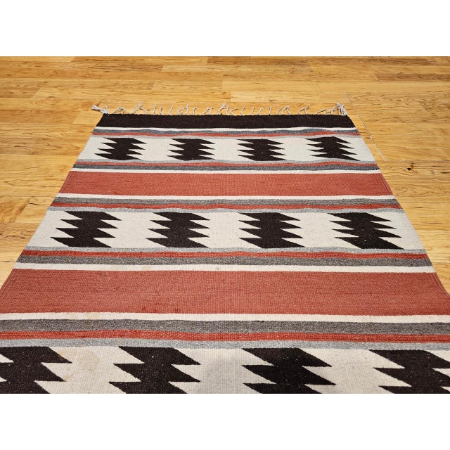 Textile Vintage Native American Navajo Rug, Handwoven Wool, Banded Geometric Pattern, 3x5 For Sale - Image 7 of 14