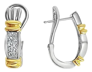 Diamond Clip On Earrings .55cttw 14k Two-Toned Gold, 2 Pieces