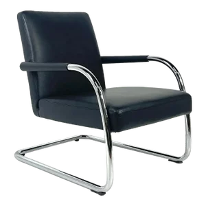 Antonio Citterio for Vitra Cantilevered Chrome & Leather Lounge Chair