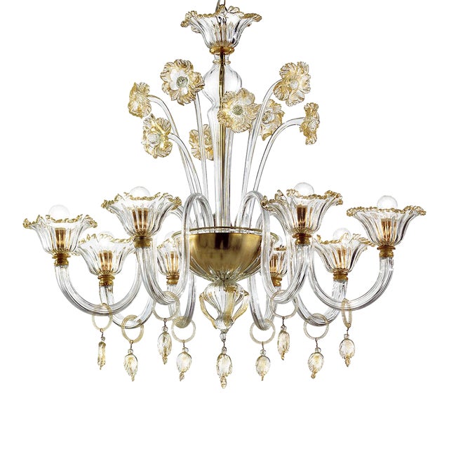 Lyvely Floreal Romantic Murano Glass Chandelier For Sale