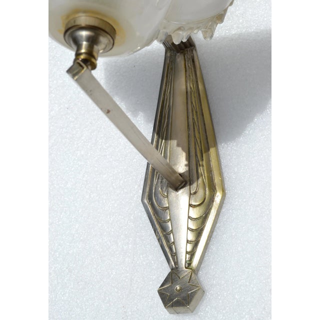 Barovier Blown Murano Glass & Steel Wall Sconces Italy Mid-Century Modern, Pair For Sale - Image 9 of 13
