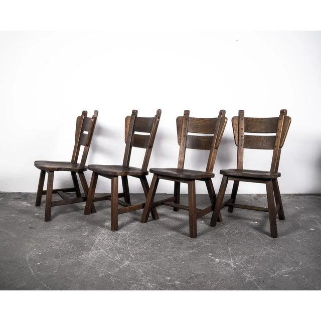 Mid-Century Modern Oak Dining Chairs, 1960s, Set of 4 For Sale - Image 3 of 18