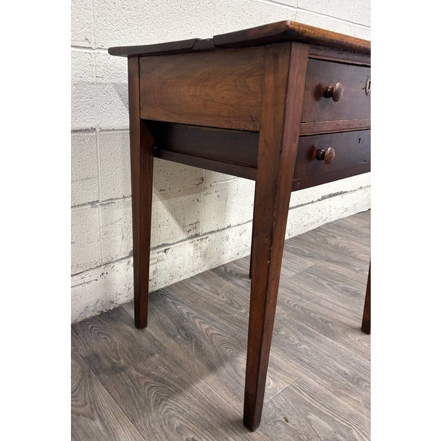 Rustic Antique Primitive Work Table Sewing Stand Desk For Sale - Image 3 of 16