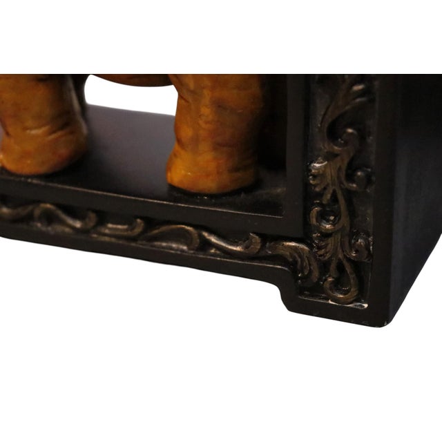 Hand Carved Resin Elephant Bookends, a Pair For Sale In Tampa - Image 6 of 8