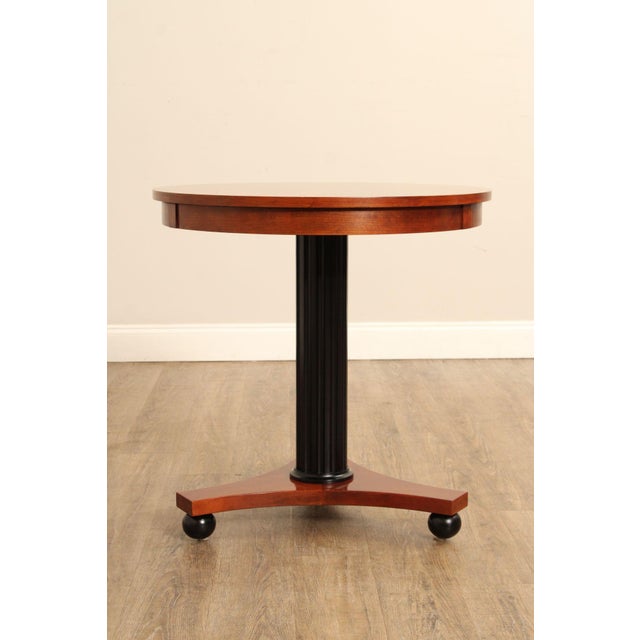 Ethan Allen Medallion Collection Round Cherry Pedestal Side Table For Sale - Image 12 of 18