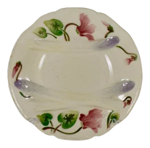 K&g St. Clément French Faïence Cyclamen Asparagus Plate