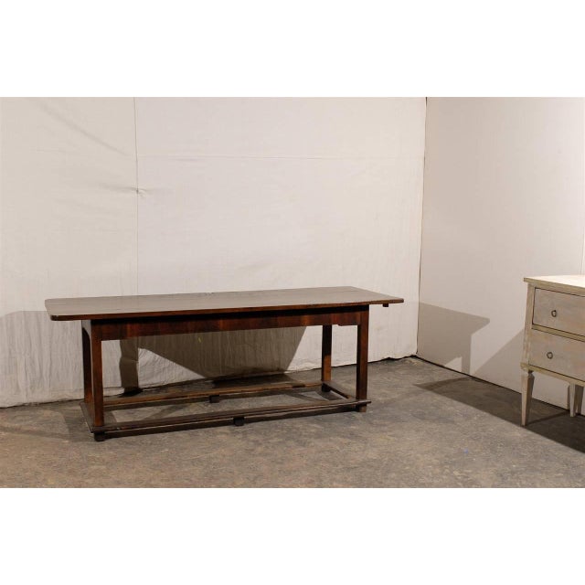 19th Century Italian Library Table of Walnut Wood With Straight Legs ...