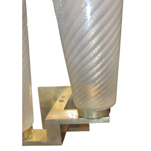 1990's Limited Edition Murano Glass and Brass Sconces - Set of Four For Sale - Image 9 of 10