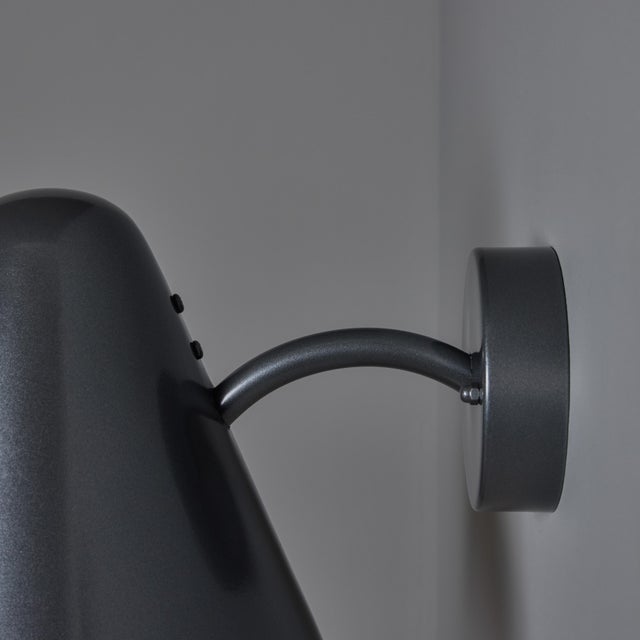 Metal Mid-Century Modern 'ZuZu' Steel Painted Brass Wall Sconce in the Style of Jacques Biny For Sale - Image 7 of 17