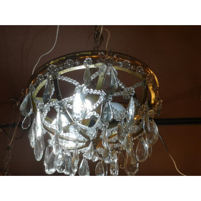 1950s Vintage Crystal Light Fixture, 1950s For Sale - Image 5 of 16