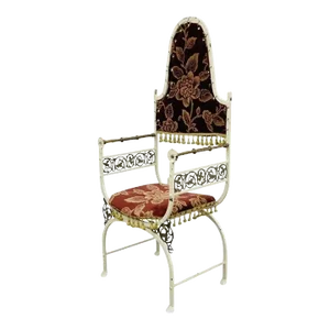 19th Century Antique Oscar Bach Style Wrought Iron and Bronze Renaissance Revival Throne Armchair