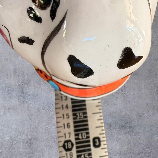 White Vintage Dalmatian Dog Head Ceramic Salt Pepper Shaker Figurine Single For Sale - Image 8 of 8