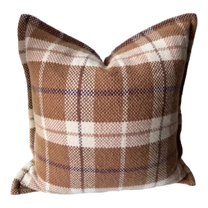 Garnet Hill Wool Plaid 24" Pillow-Feather Insert