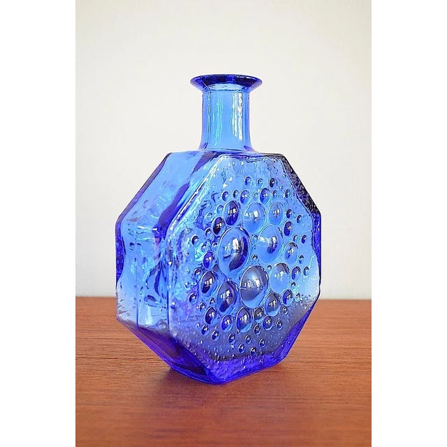 Finnish glass vase model Stella Polaris in rare color Royal Blue - Produced by Riihimaki ( or Riihimäen Lasi Oy ) from...