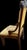 Needlepoint Antique Wooden Horn chair with floral needlepoint seat and backrest, brads and rare thick wood backrest that...