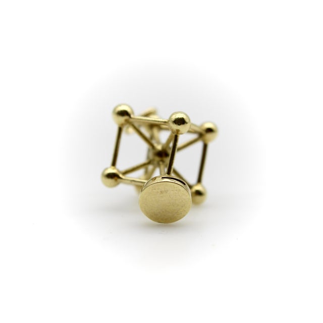Metal Vintage 14k Gold Atomium Molecule Charm For Sale - Image 7 of 9