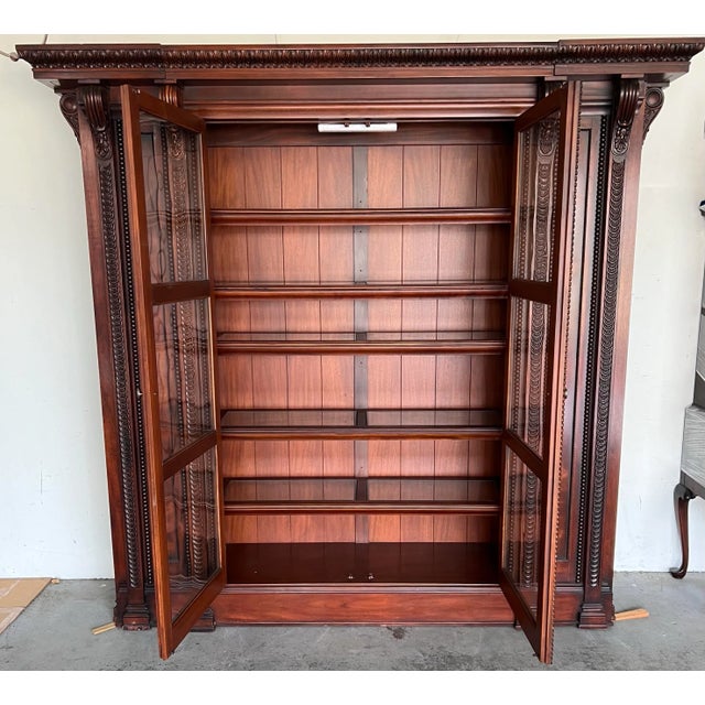Henredon Majestic Vintage Henredon Lighted Display Cabinet Cupboard For Sale - Image 4 of 10