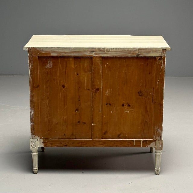 Gustavian, Swedish Commode, Louis XVI Style, White Paint Distressed, 1990s For Sale - Image 11 of 11