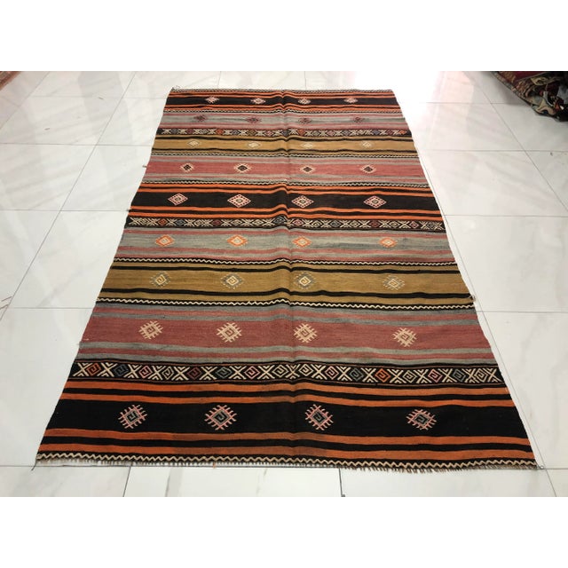 1960s Contemporary Vintage Kilim Rug For Sale - Image 11 of 11